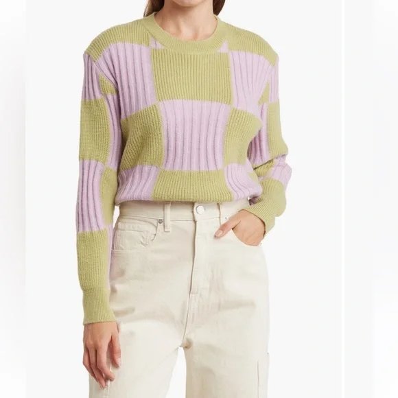 NWT Lush checkered sweater - Picture 1 of 2